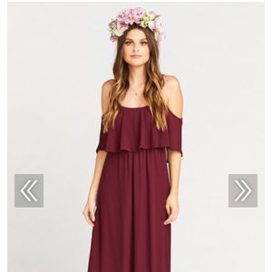 Merlot chiffon maxi dress